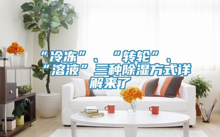 “冷凍”、“轉輪”、“溶液”三種除濕方式詳解來了