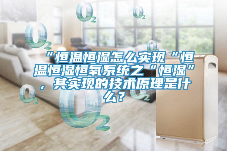 “恒溫恒濕怎么實現(xiàn)“恒溫恒濕恒氧系統(tǒng)之“恒濕”,其實現(xiàn)的技術(shù)原理是什么?