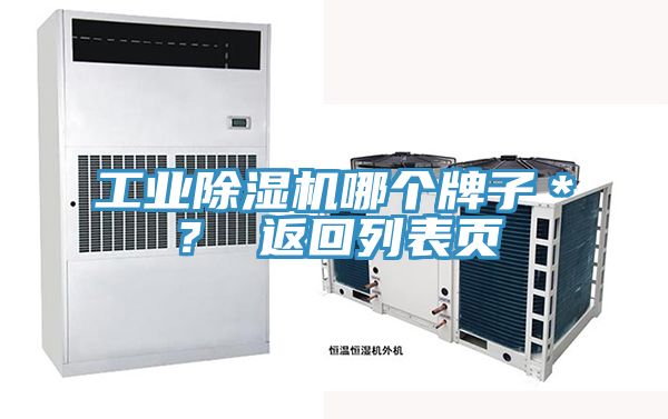 工業除濕機哪個牌子*? 返回列表頁