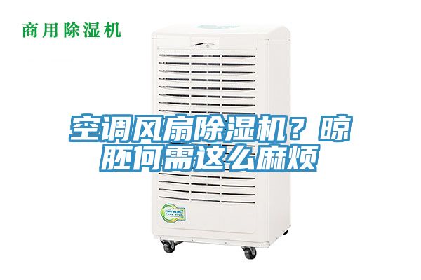 空調(diào)風(fēng)扇除濕機(jī)？晾胚何需這么麻煩