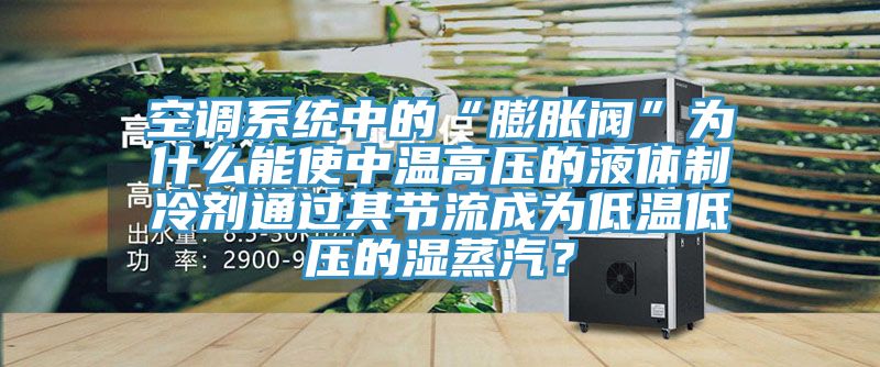 空調(diào)系統(tǒng)中的“膨脹閥”為什么能使中溫高壓的液體制冷劑通過其節(jié)流成為低溫低壓的濕蒸汽?