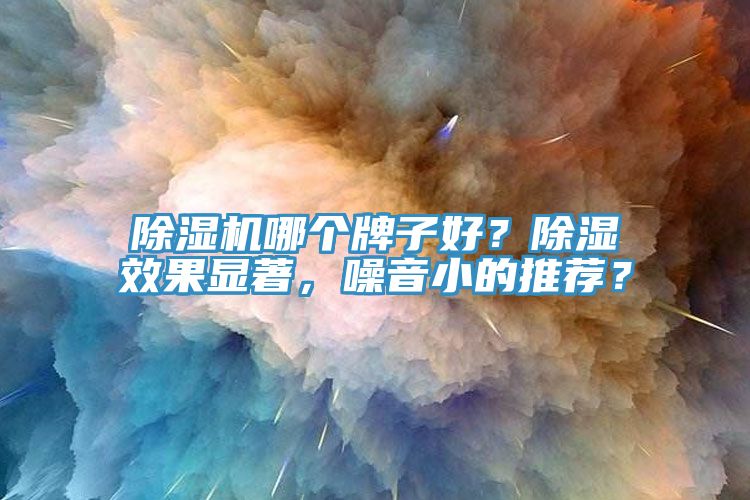 除濕機哪個牌子好？除濕效果顯著，噪音小的推薦？
